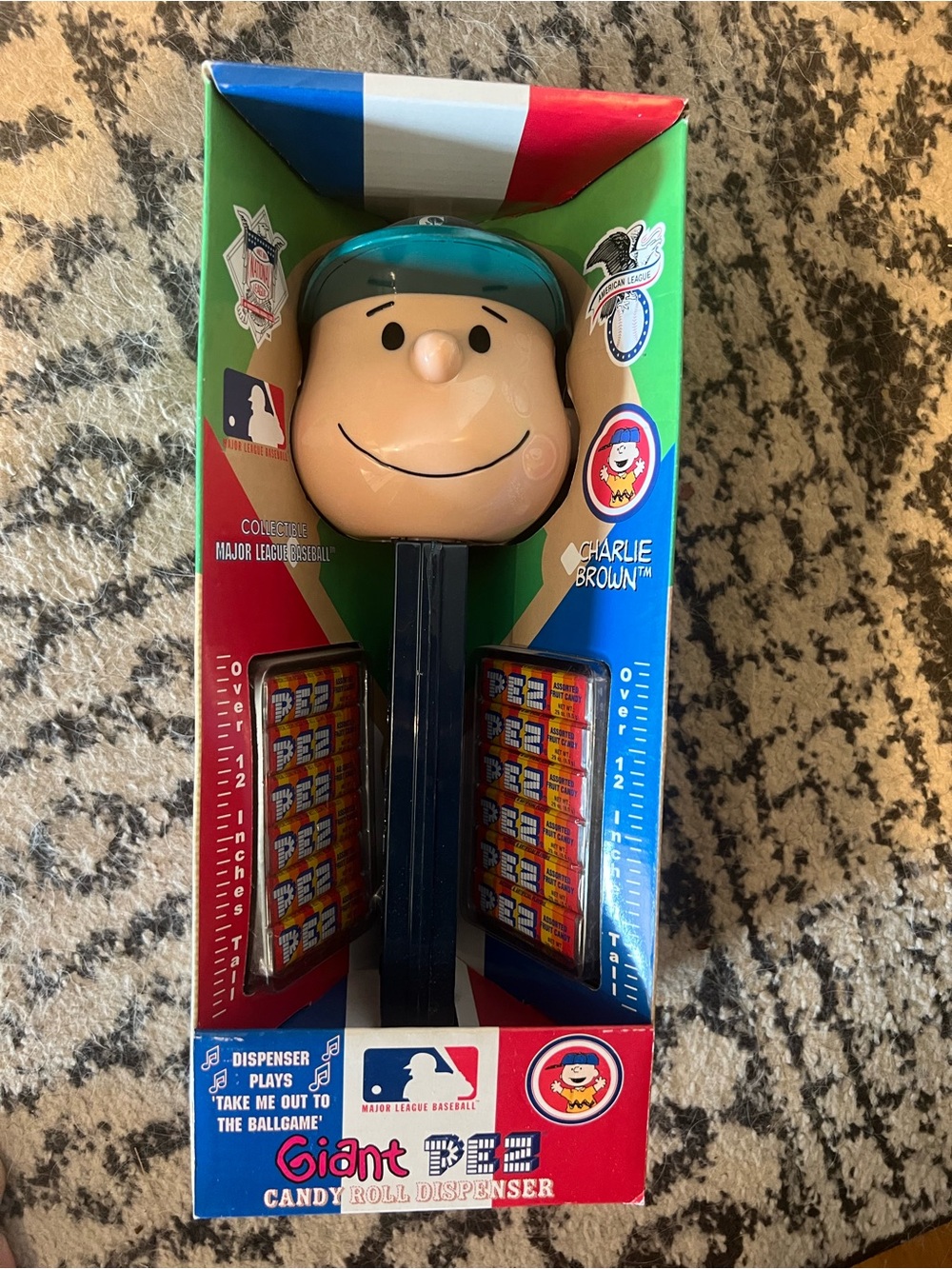 Charlie Brown Giant pez Dispenser plays take me out to the ball game mariners